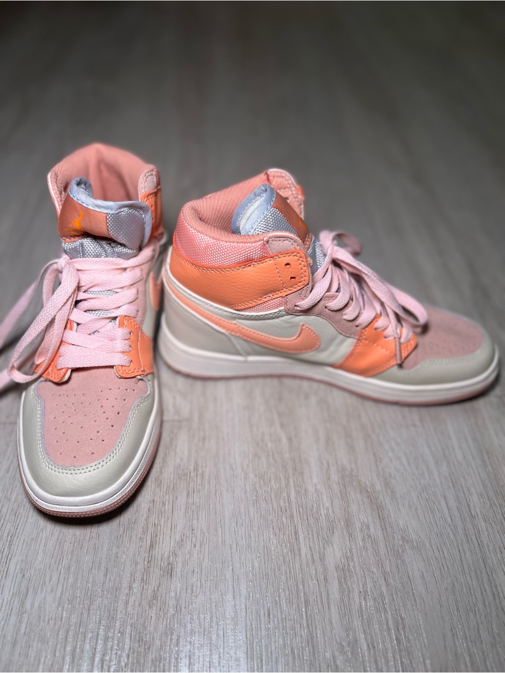 Nike Air Jordans High-Top Sneakers in Pink and Peach 6.5